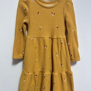Cat & Jack Mustard Floral Kids Dress